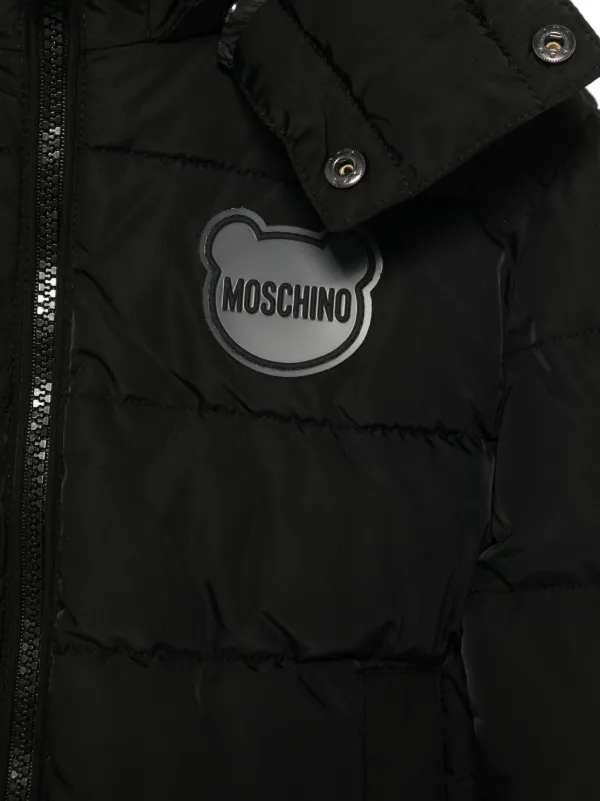 Moschino Kids Teddy Bear-patch Puffer Jacket | Black | FARFETCH