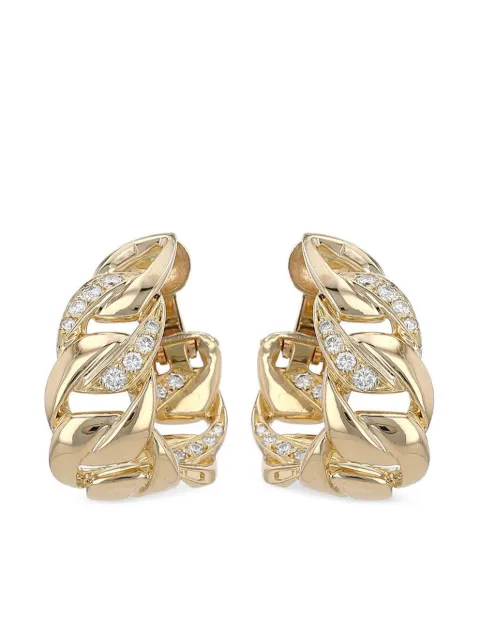 Cartier 1980s pre-owned 19kt yellow gold Bergame diamond clip-on earrings