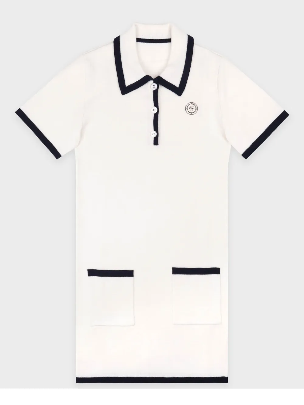Sporty And Rich Sporty & Rich Hilary Merino Wool Polo Minidress In 白色