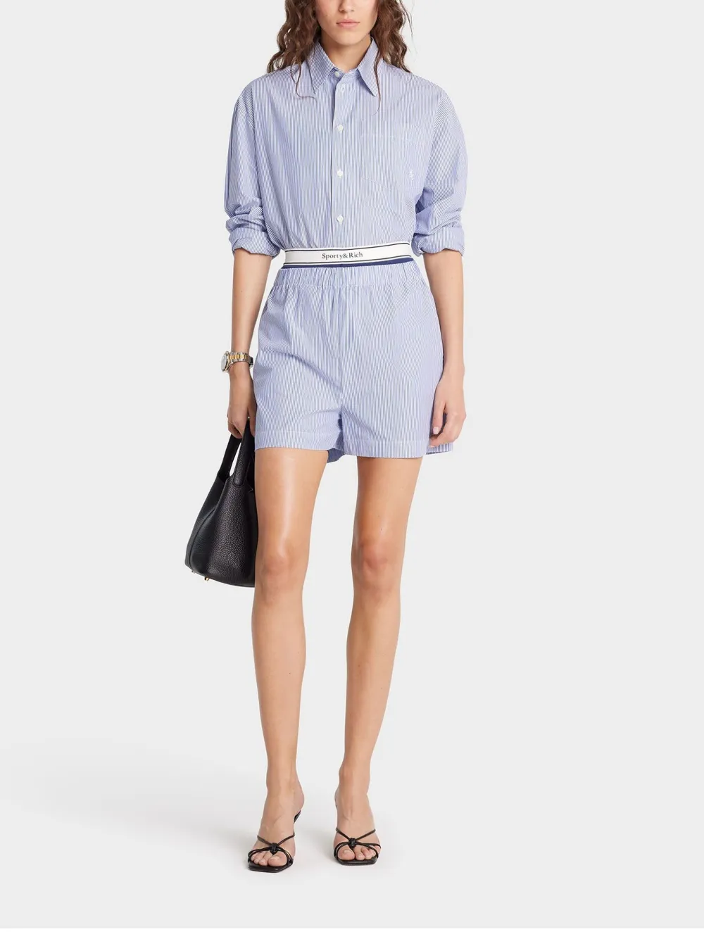 Sporty & Rich Gestreepte shorts Blauw