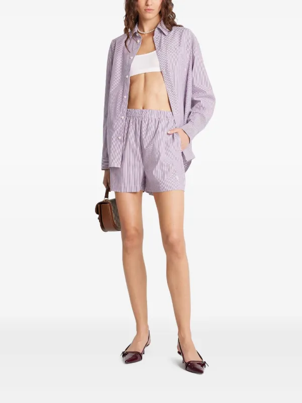  Sporty & Rich ストライプショートパンツ Sporty & Rich ストライプ ショートパンツ | パープル | FARFETCH JP