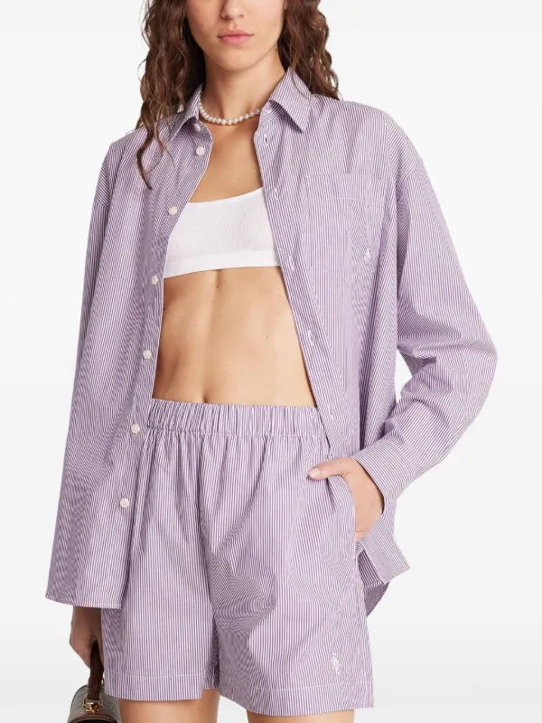 Sporty & Rich ストライプ ショートパンツ | パープル | FARFETCH JP