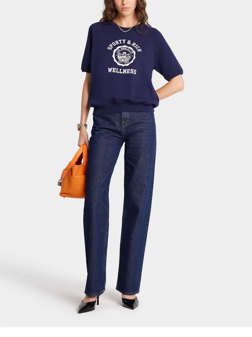 Sporty & Rich Sweater met grafische print Blauw