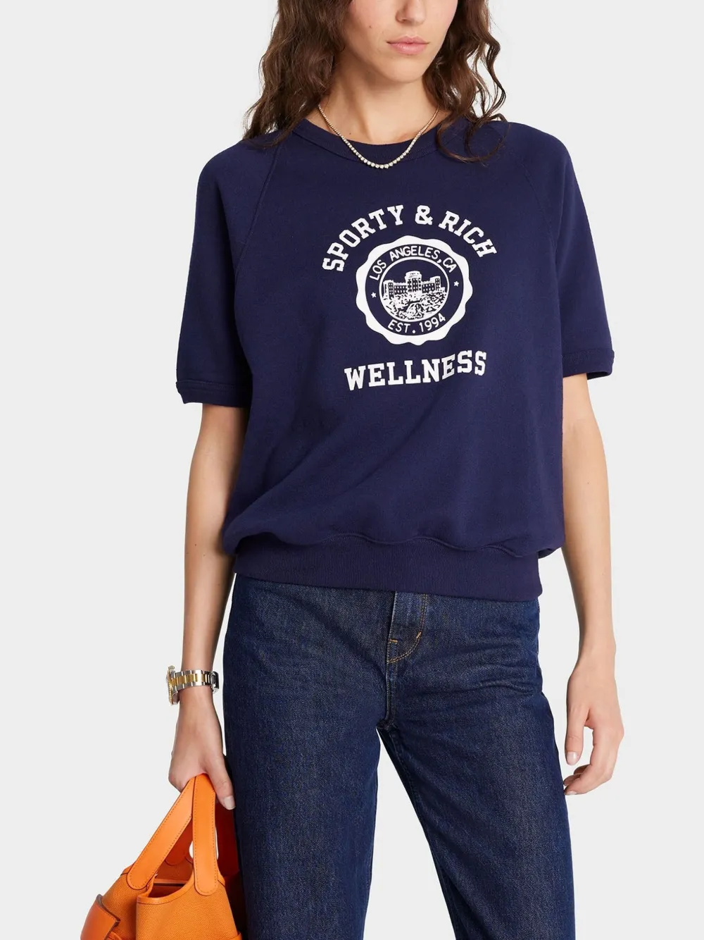 Sporty & Rich Sweater met grafische print Blauw