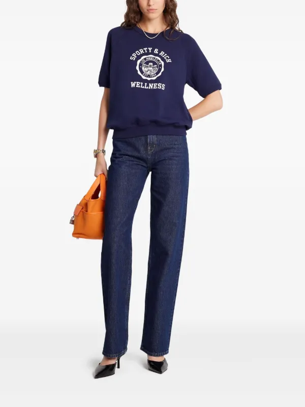Sporty & Rich Emblem Sweatshirt | Blue | FARFETCH JO