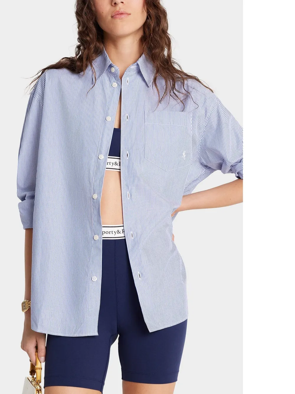 Sporty & Rich Gestreept blouse Blauw