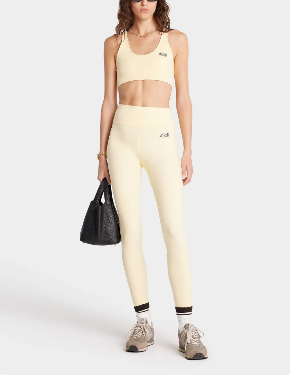Sporty & Rich Legging met logoprint Beige