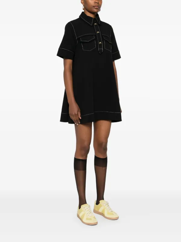 ganni crepe mini dress Ganni Crepe Mini Dress