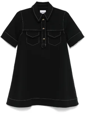 ganni tint edge denim mini dress Ganni Tint Edge Denim Mini Dress