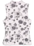 GANNI floral-print top - Pink