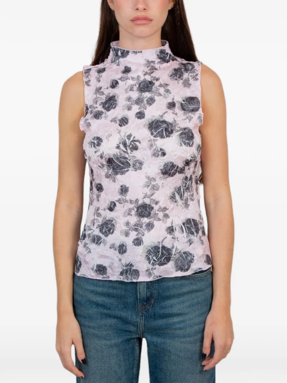 GANNI Top met bloemenprint Roze
