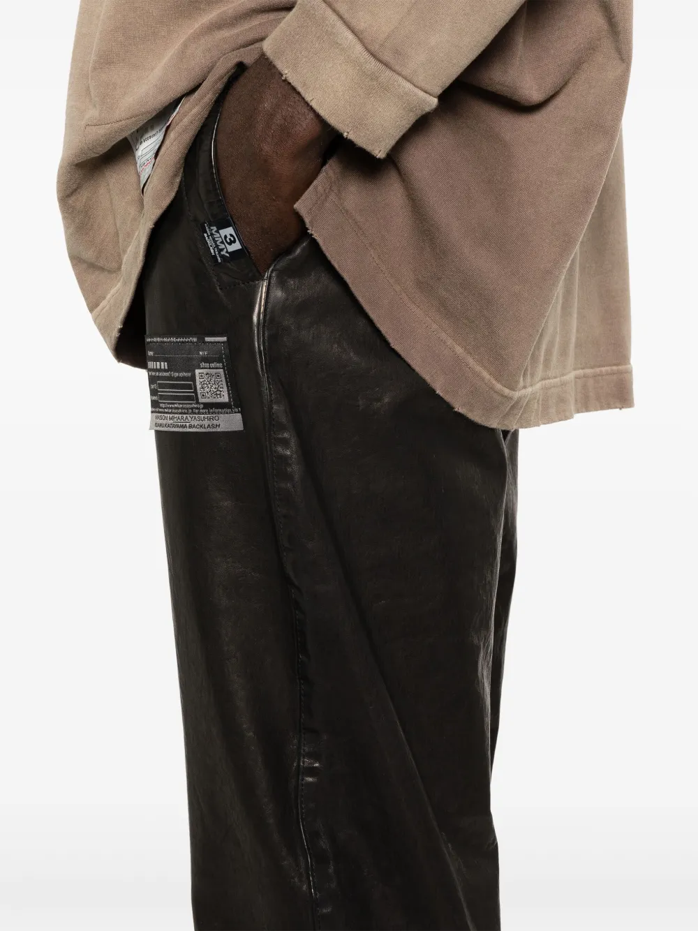 Maison MIHARA YASUHIRO Leren broek Zwart
