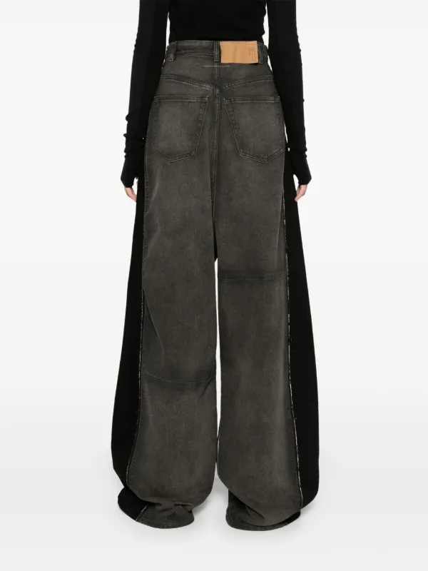 MM6】ブラックデニム ロウトラウザーズ (MM6 Maison Margiela
