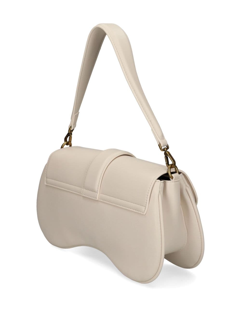 Just Cavalli Schoudertas met logoplakkaat - Beige