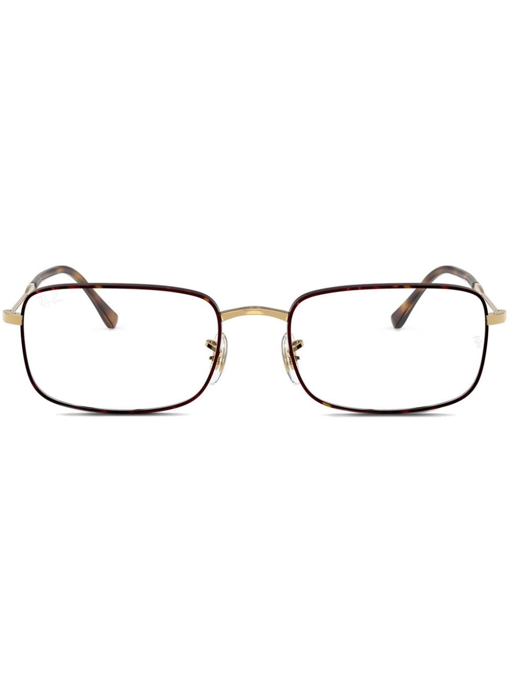 Shop Ray Ban Rectangle-frame Glasses In 褐色