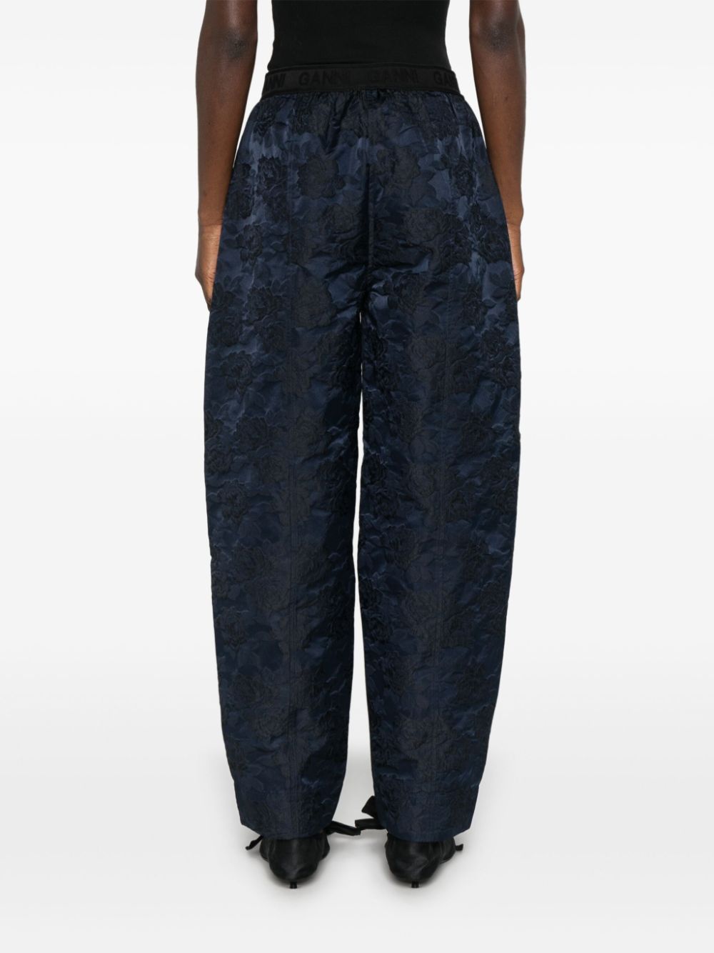 GANNI botanical-jacquard trousers Women