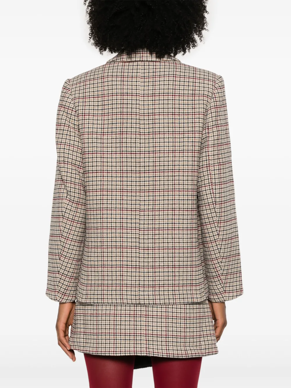 GANNI Geruite blazer Beige