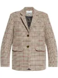 GANNI checked blazer - Neutrals