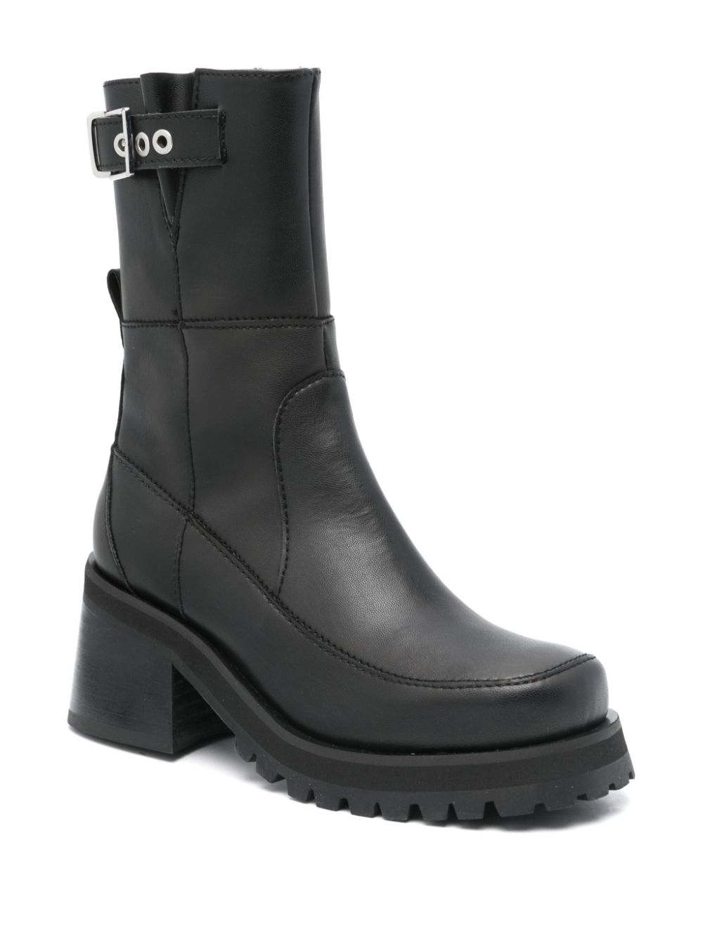 GANNI 70mm faux-leather boots Black