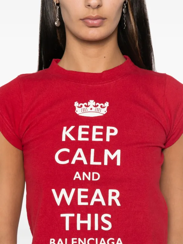 Balenciaga slogan print T shirt Red FARFETCH CA