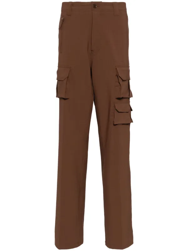 ASPESI Multi-pocket Straight Leg Trousers in Brown