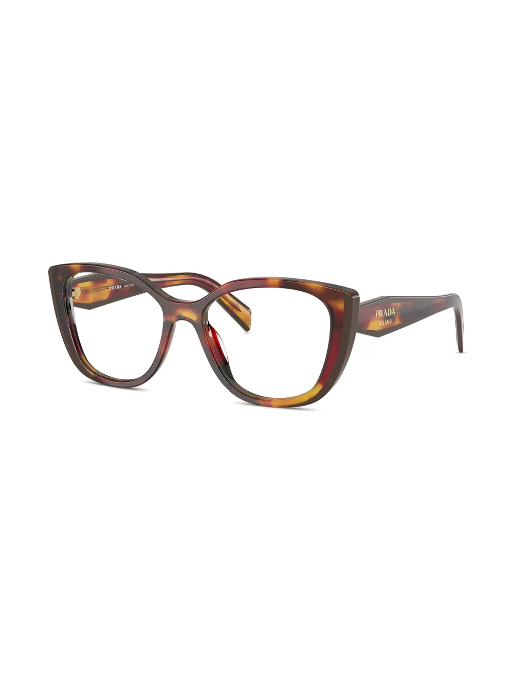 Prada Eyewear Bril met oversized montuur - Bruin