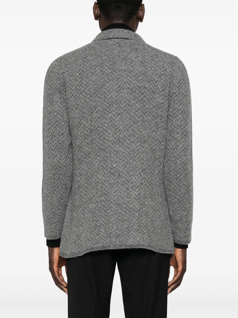 Lardini Gemêleerde gebreide blazer Grijs