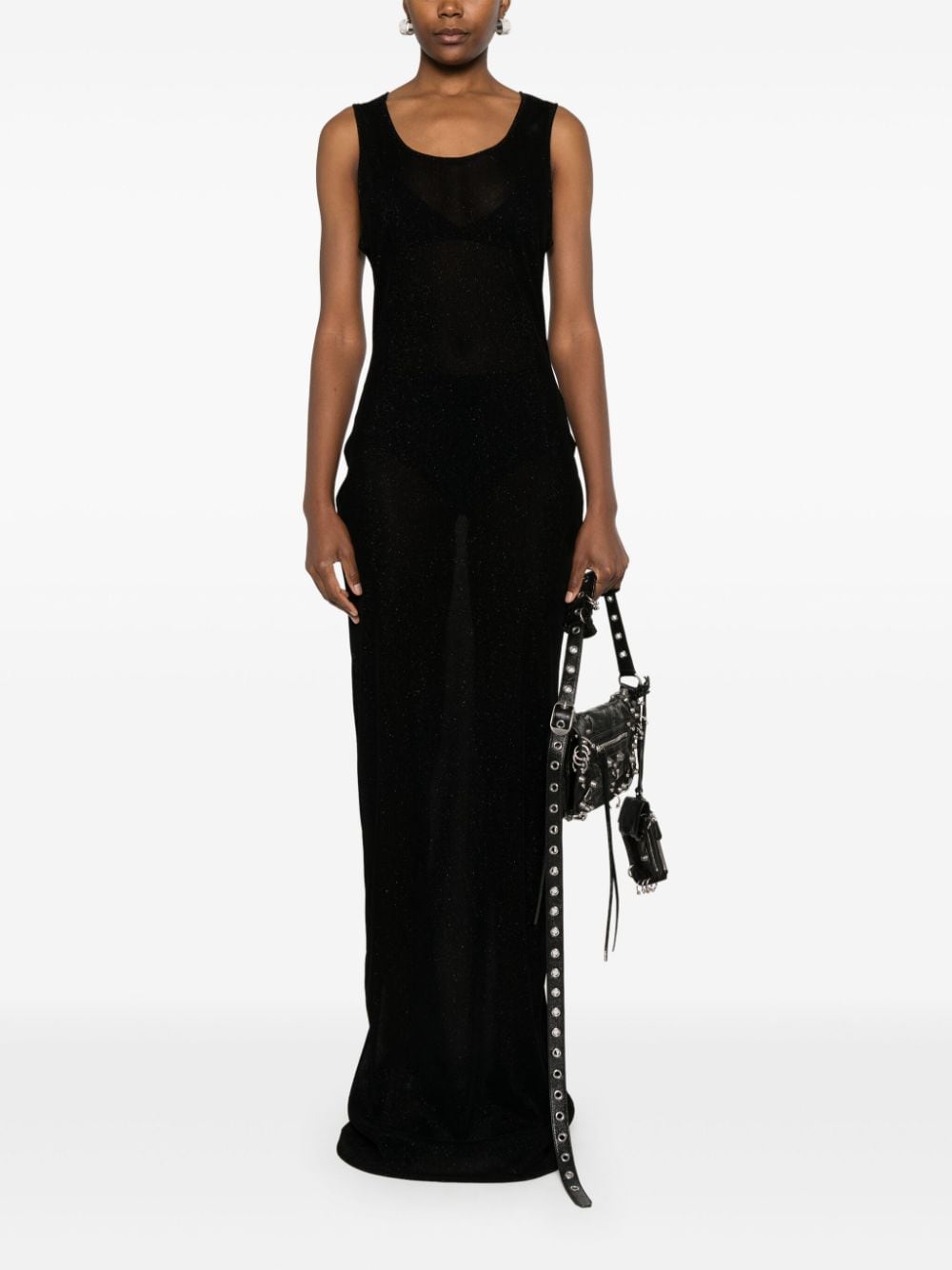 Shop Ludovic De Saint Sernin Velvet Maxi Dress In Schwarz