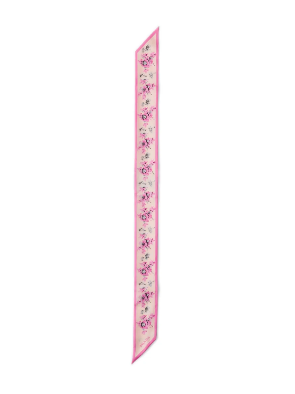 Prada Zijden sjaal met Azalea print Beige