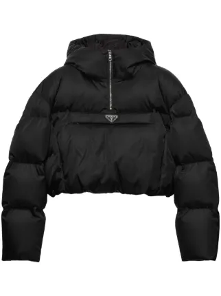 Prada Re-Nylon Cropped Jacket | Black | FARFETCH AO