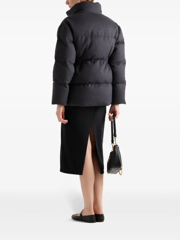 Prada Flannel Down Jacket | Grey | FARFETCH