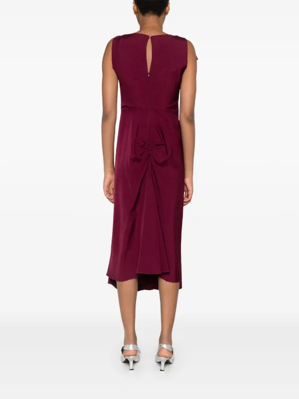 Victoria Beckham Pleated Midi Dress | Purple | FARFETCH IE