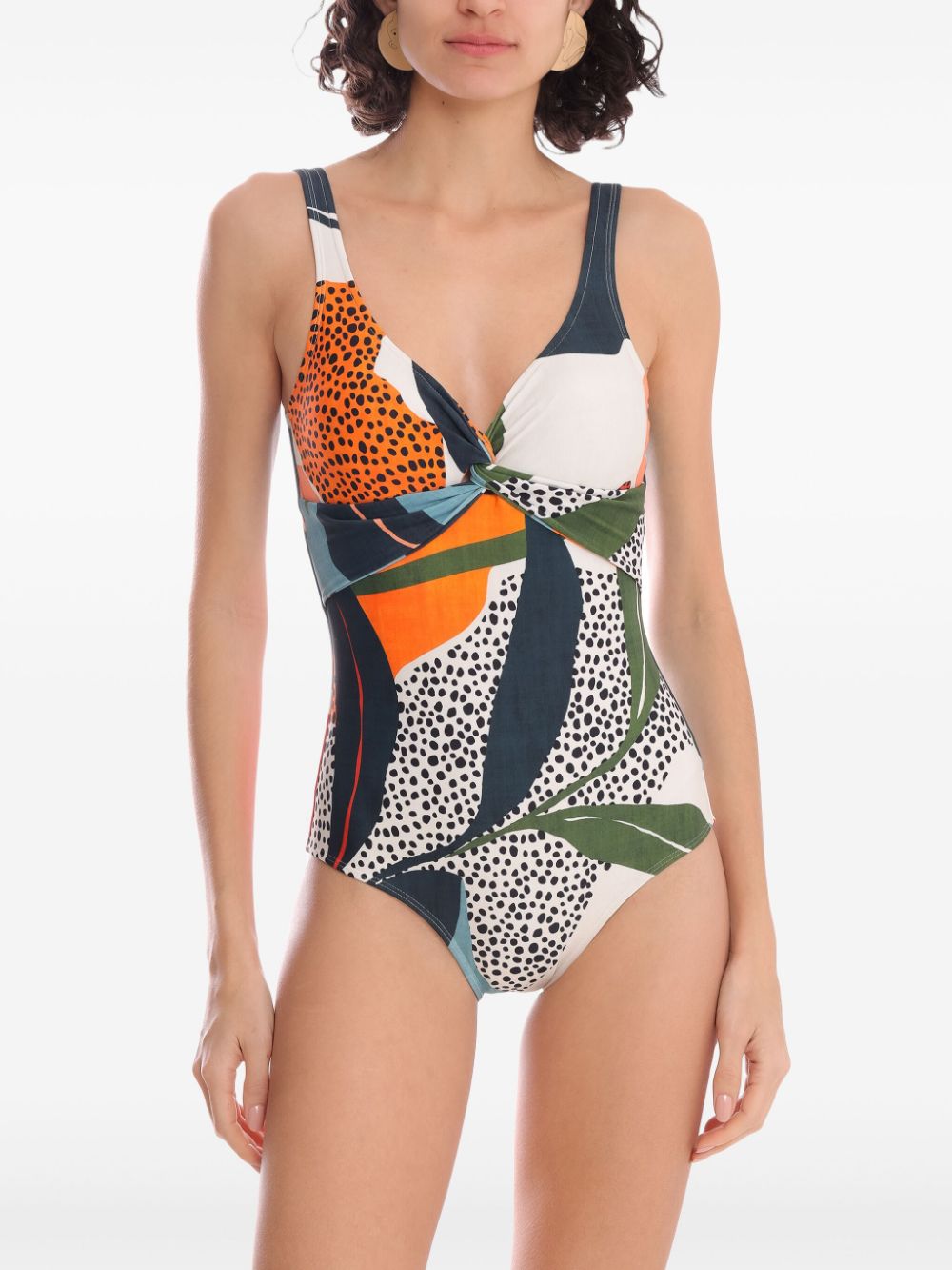 Shop Lygia & Nanny Adriana Printed Swimsuit In White