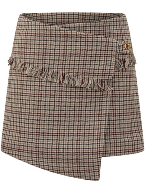 GANNI checked wrap mini skirt Women