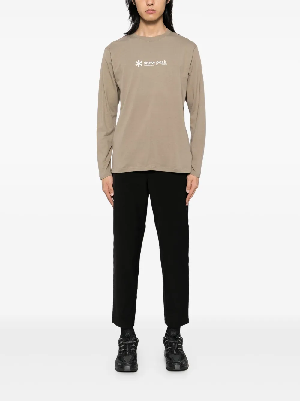Snow Peak T-shirt met logo - Beige