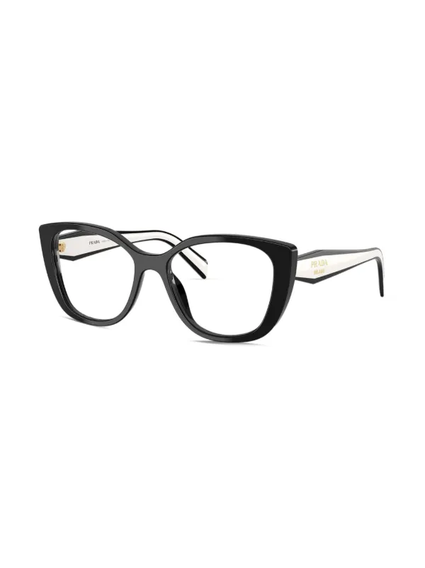 Prada Eyewear キャットアイ眼鏡フレーム | ブラック | FARFETCH JP