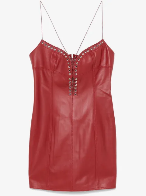 Ludovic de Saint Sernin Cleavage leather mini dress