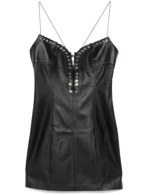 Ludovic de Saint Sernin Cleavage leather mini dress