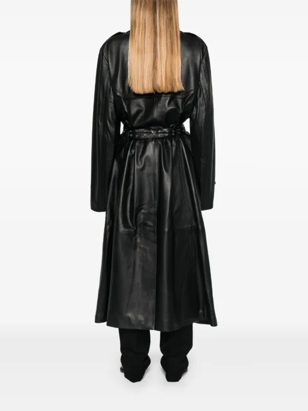 【完売品】SサイズTHE TOÉ AVIGNON TRENCH COAT黒レザー THE TOÉ AVIGNON TRENCH COAT レザーロングコート