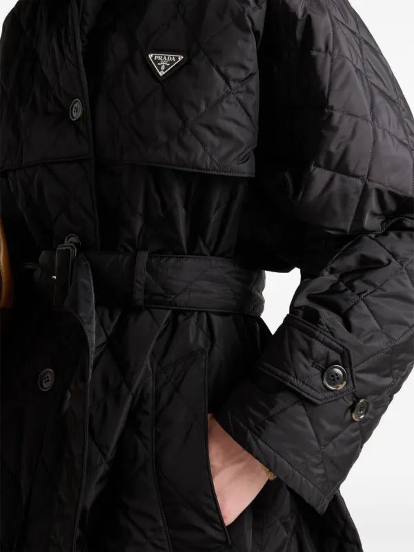 Prada Lightweight Re Nylon Trench Coat Black FARFETCH AU