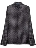 Prada Printed twill silk shirt - Blue