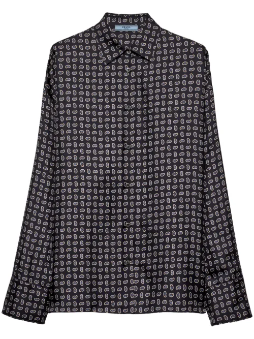 Chemise en soie à imprimé cachemire - Prada - Modalova