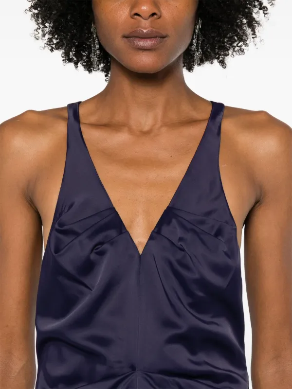 Victoria Beckham Pleated Maxi Dress | Blue | FARFETCH