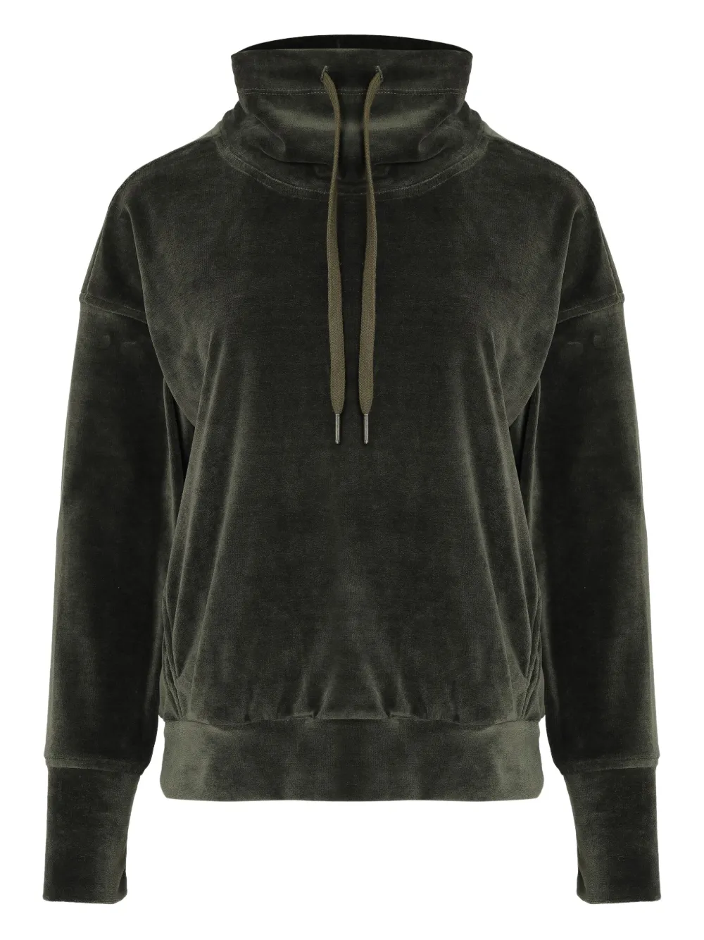 Lygia & Nanny Nutella Plush High-neck Velour Sweater In Green