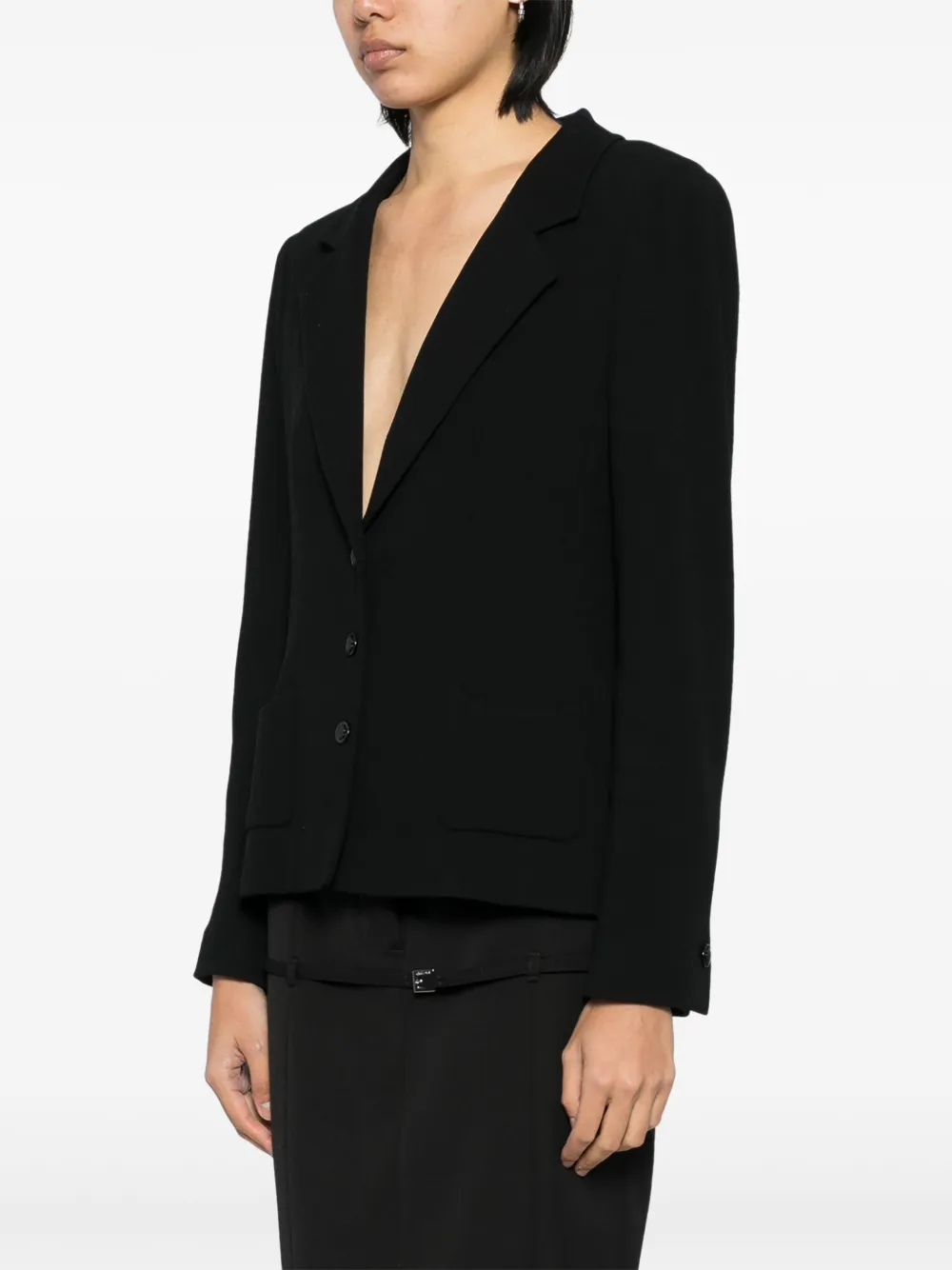 Pre-owned Chanel 2003 Wool Single-breasted Jacket In Black