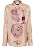 Pierre-Louis Mascia graphic print blouse - Brown