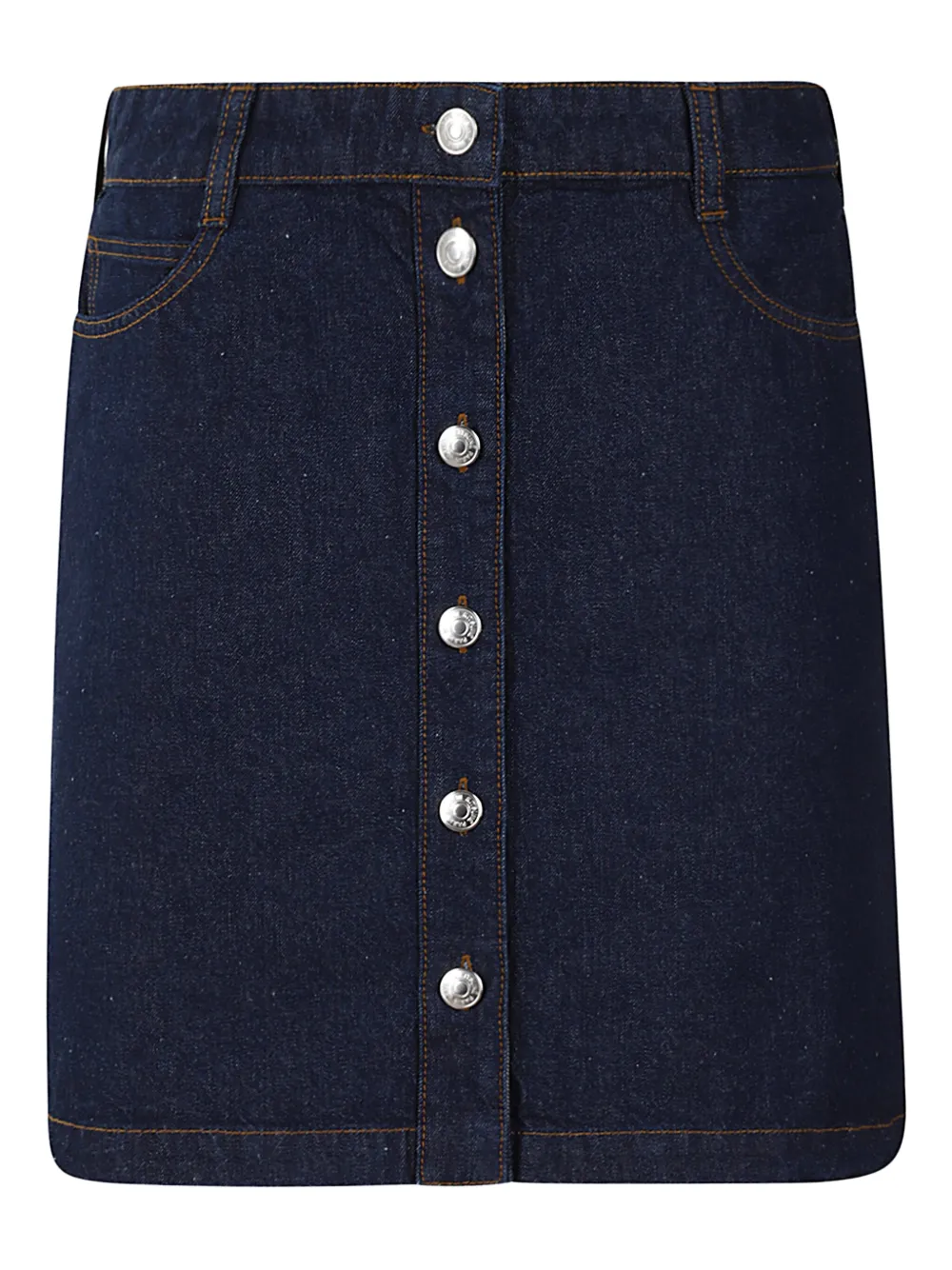Maison Kitsuné button-up denim mini skirt