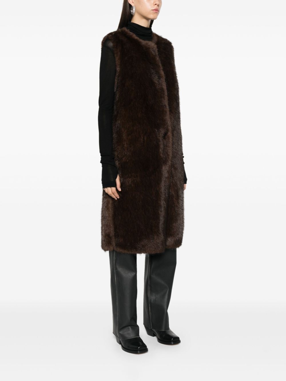 Shop Valentini 1972 Faux-fur Coat In Brown