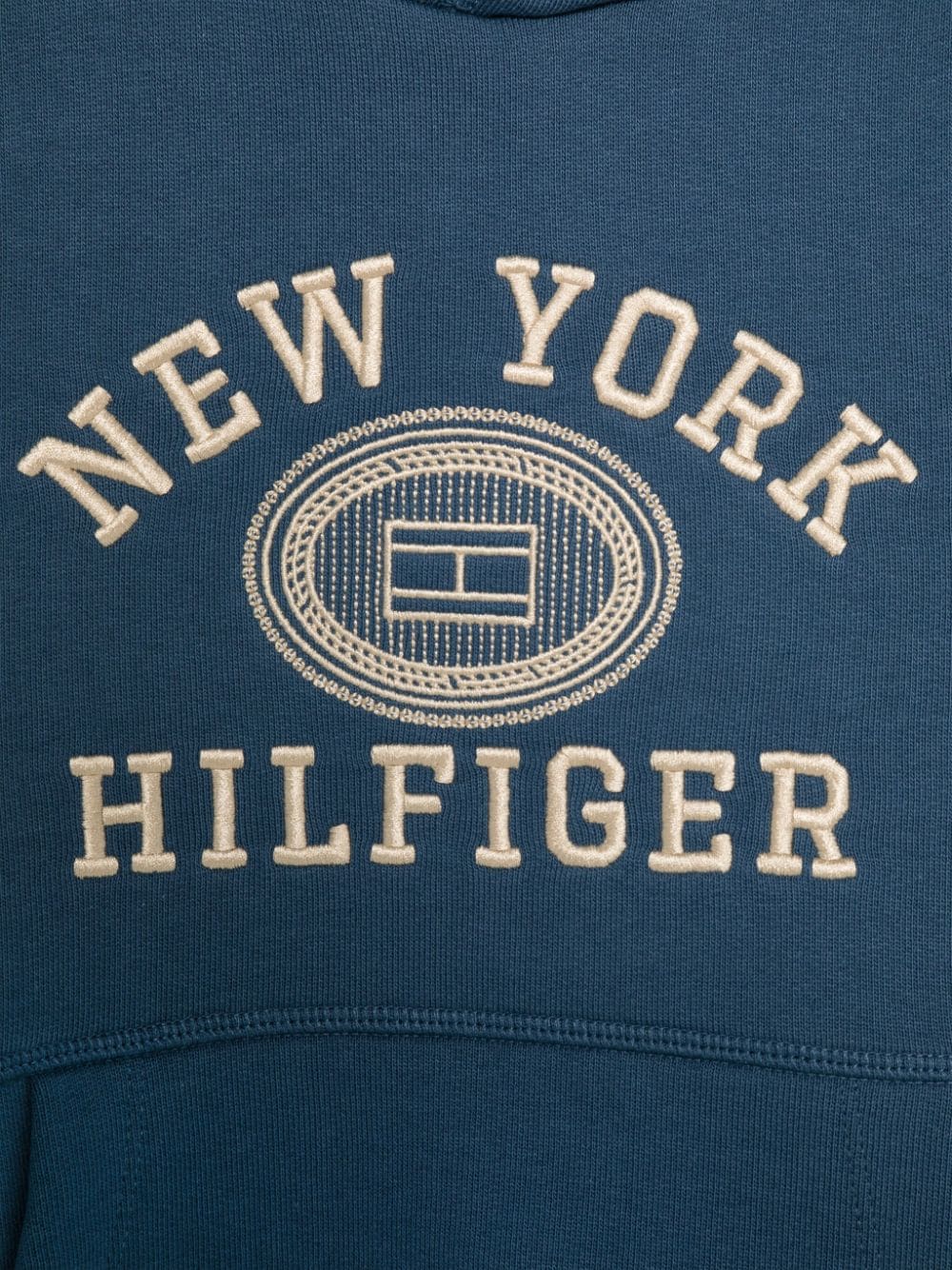 Shop Tommy Hilfiger Junior Monotype Logo Embroidery Hoodie In Blue