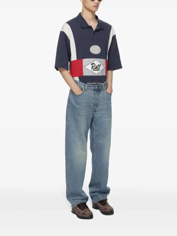 Martine Rose Oversized Polo t-shirt | Blue | FARFETCH